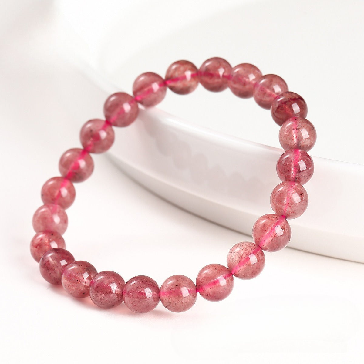 Natural Ice Strawberry Quartz Bracelet