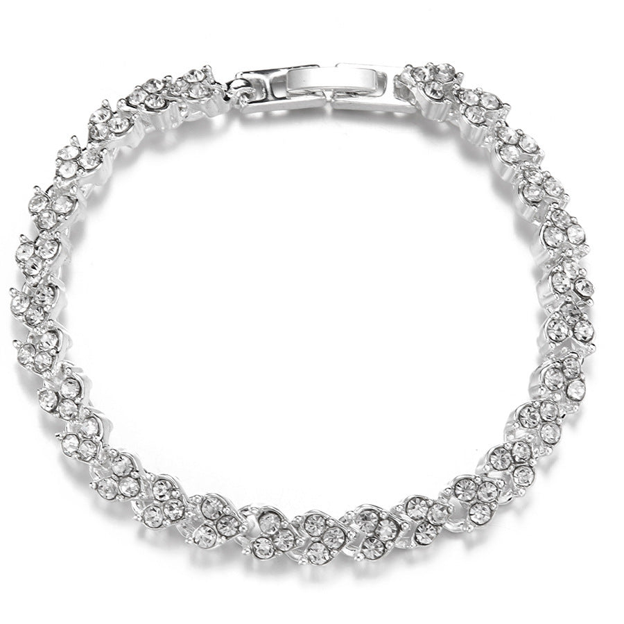 Diamond Silver Plated Tennis Bracelet