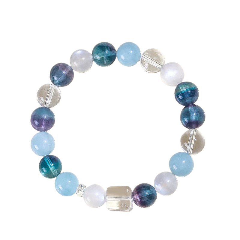 Aquamarine and Blue Fluorite Bracelet