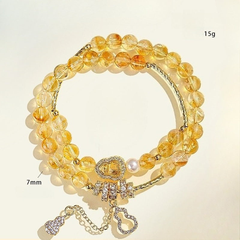 Fashion Yellow Citrine Gourd Bracelet