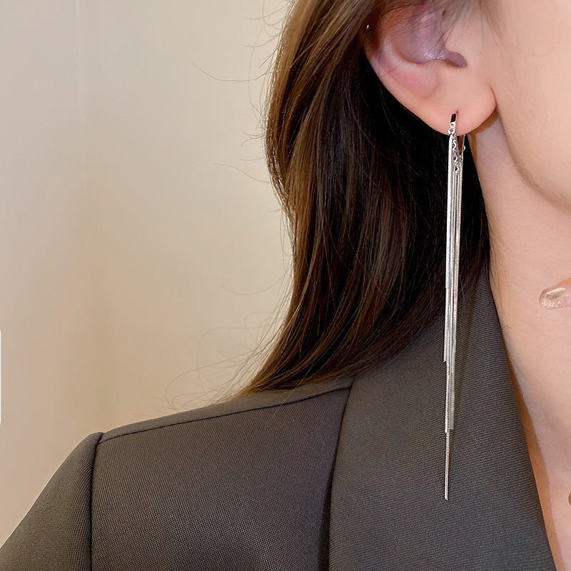 Long Chain Fringed Earrings