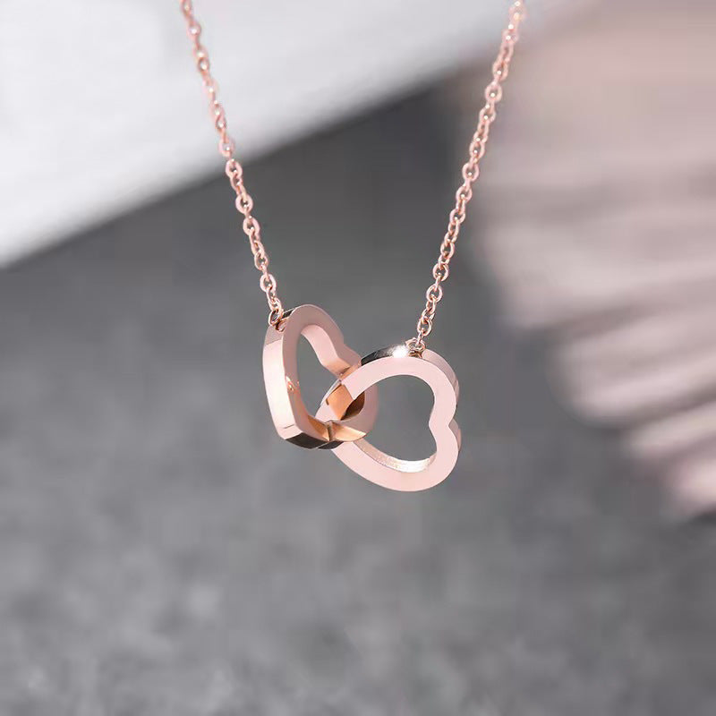 Double Ring Interlocking Necklace