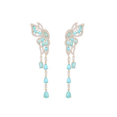 Butterfly Water Drop Fringed Earrings