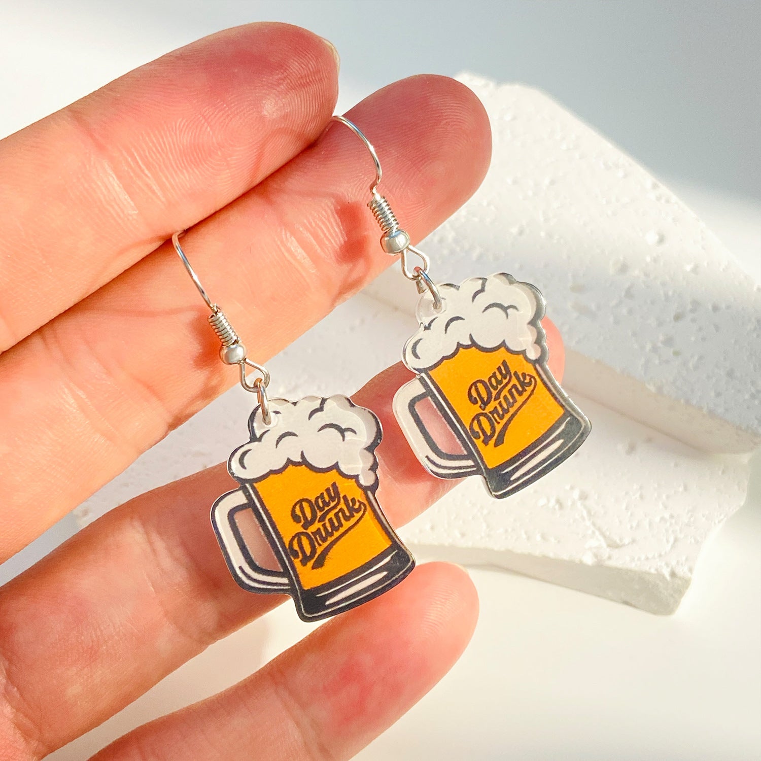 Simulation beer earrings