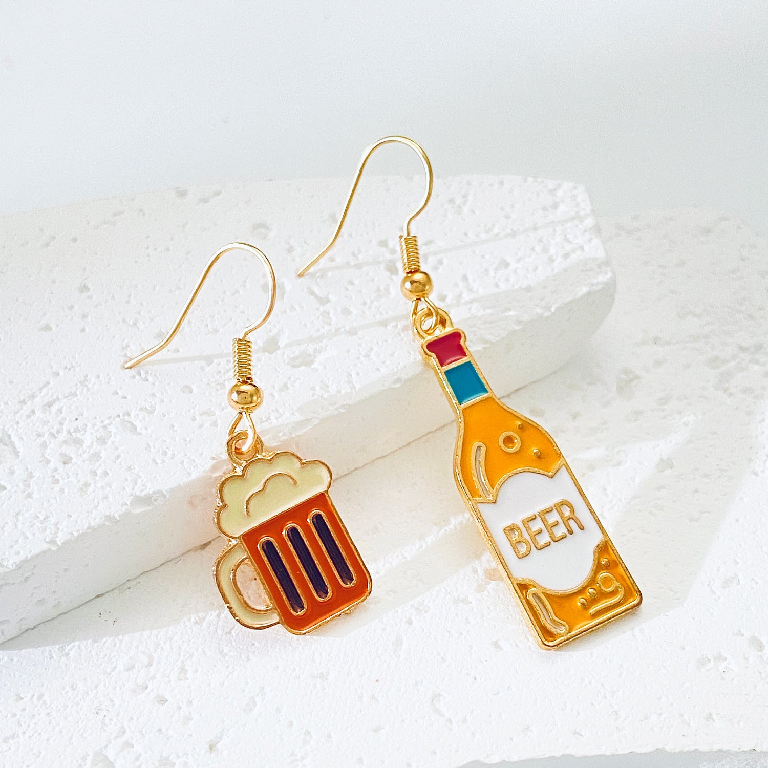 Simulation beer earrings