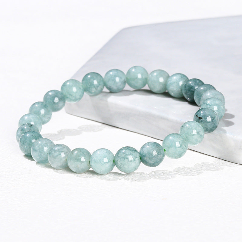 Minimalist Aquamarine Round Bead Bracelet
