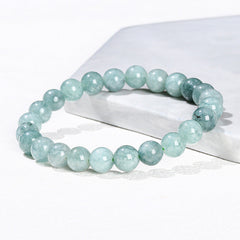 Minimalist Aquamarine Round Bead Bracelet