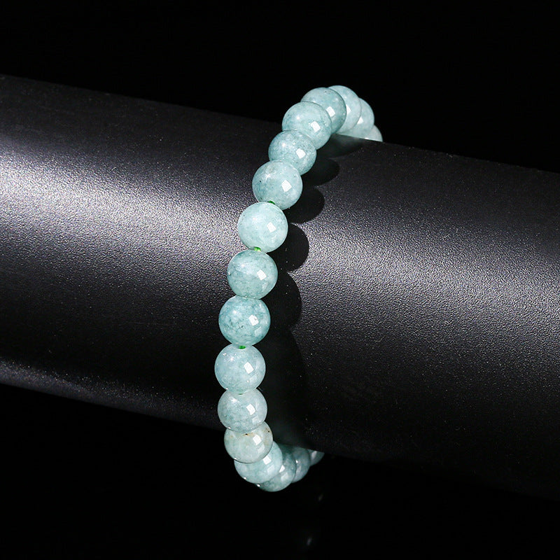 Minimalist Aquamarine Round Bead Bracelet