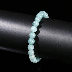 Minimalist Aquamarine Round Bead Bracelet