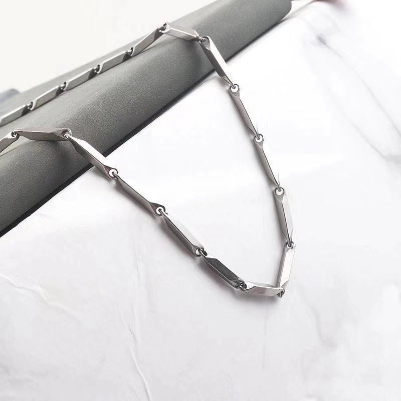 Rhombus titanium steel necklace