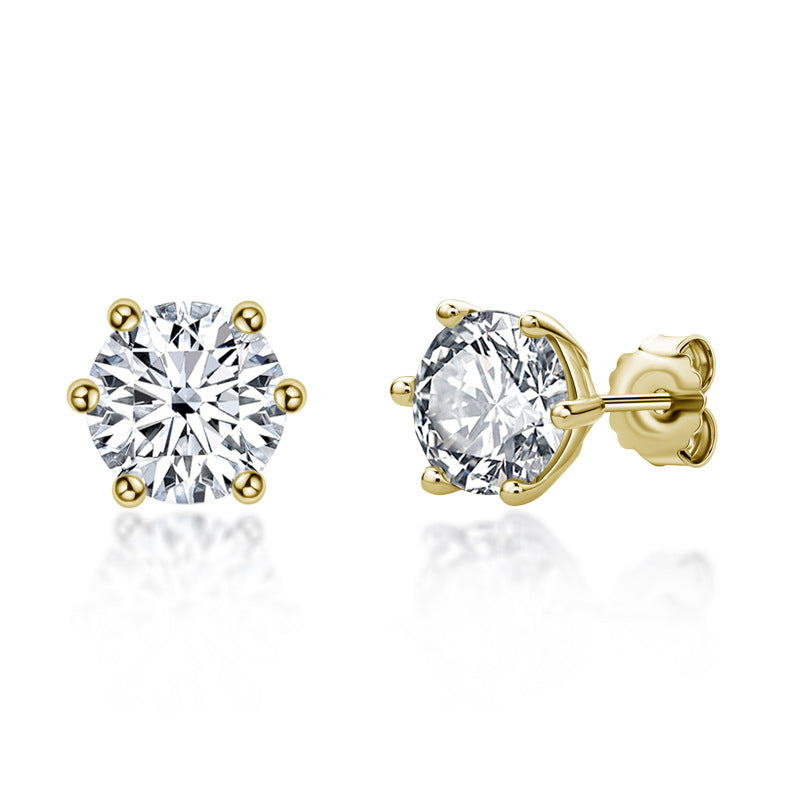 Classic moissanite stud earrings for women