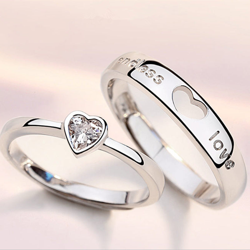 Forever Together Hollow Love Couple Ring