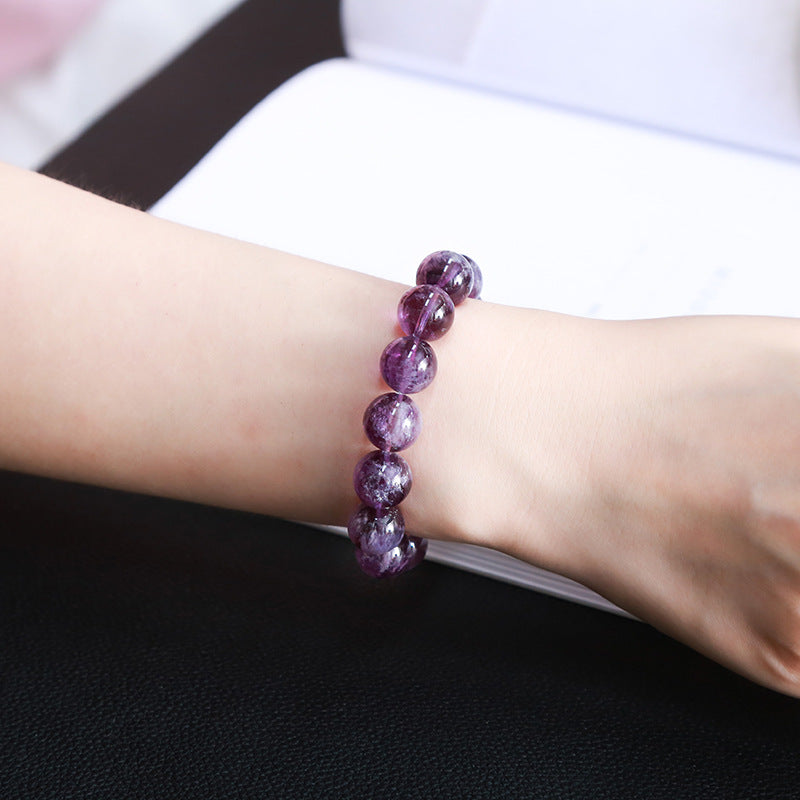 5A Natural Purple Rutilated Quartz Bracelet