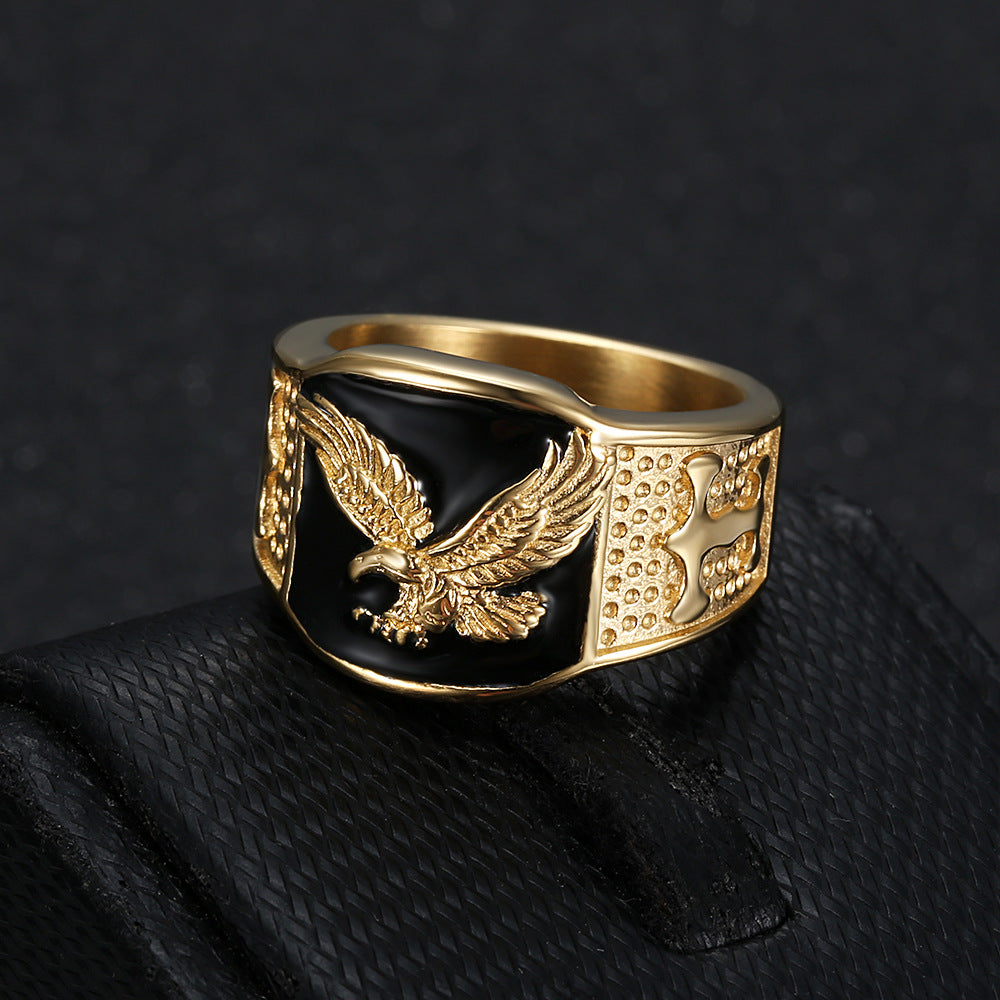 Spread Your Wings and Fly Eagle Domineering Men's Ring