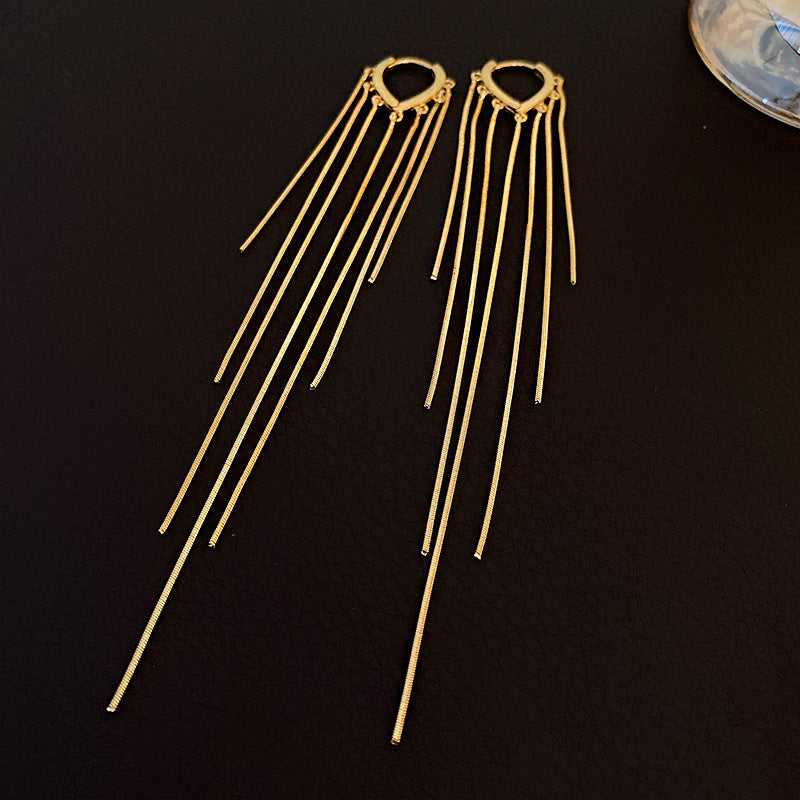 Long Chain Fringed Earrings