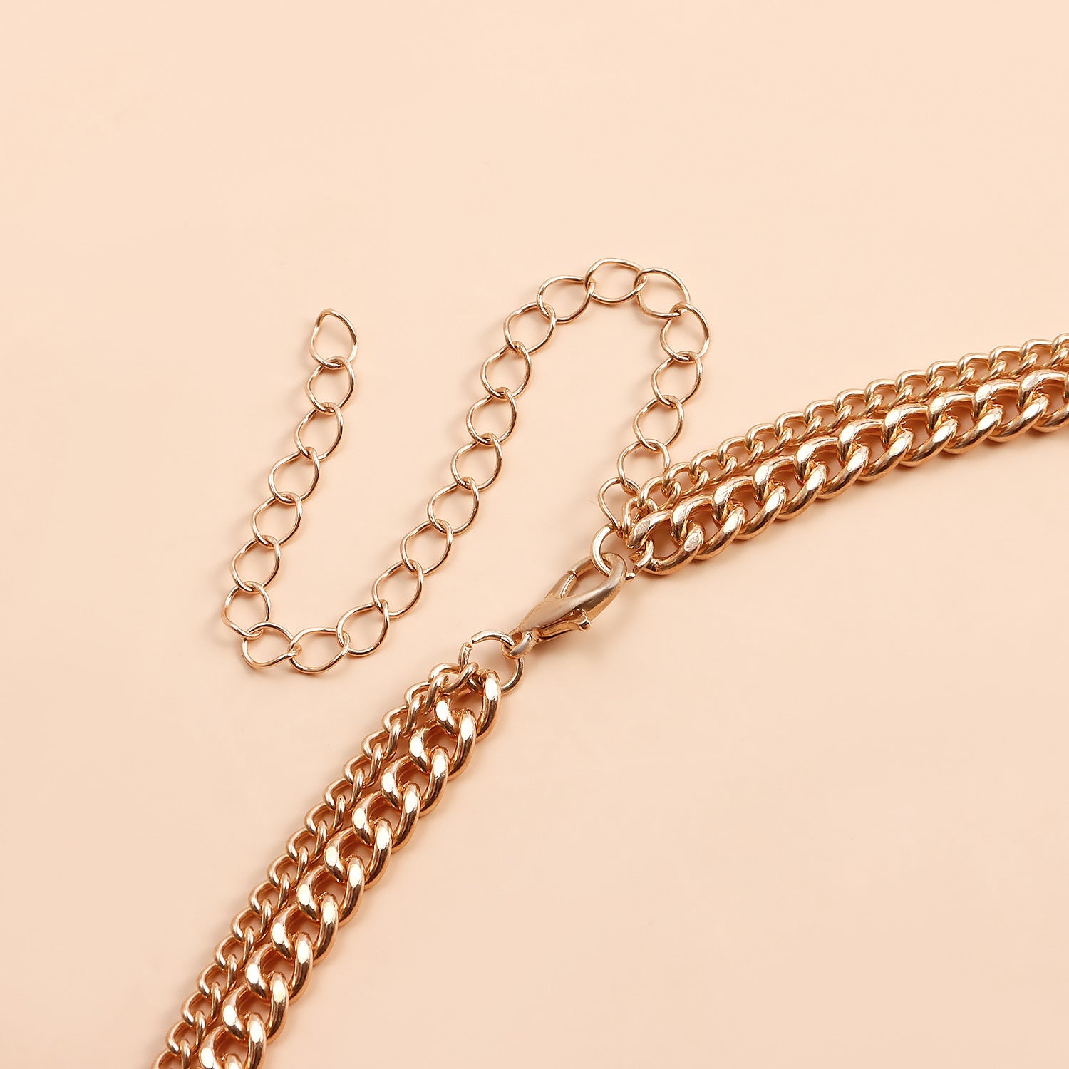 Trendy Double Circle Tassel Clavicle Necklace