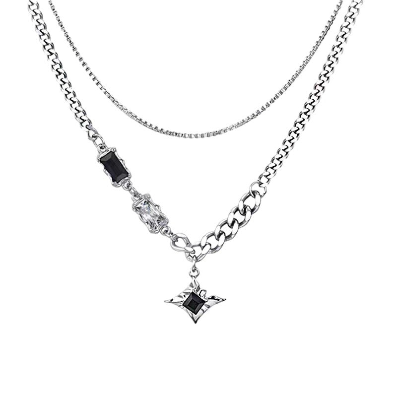 Double layer hip hop necklace