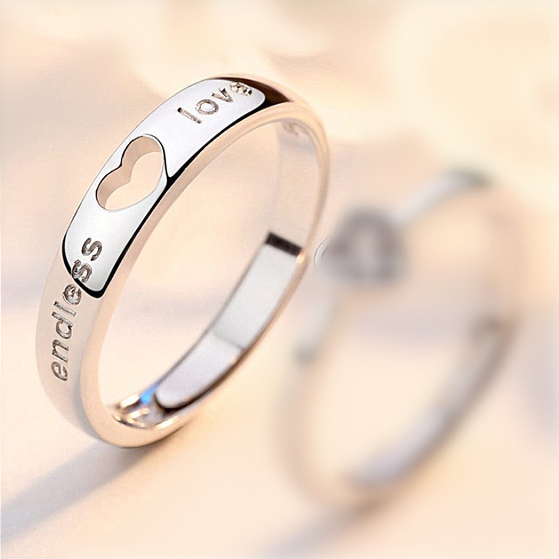 Forever Together Hollow Love Couple Ring