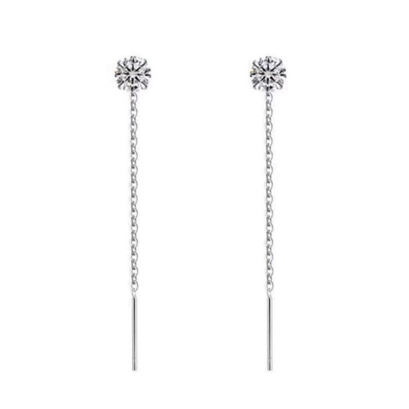 Stylish and simple zircon earrings