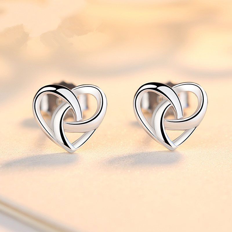 Personality interwoven love stud earrings