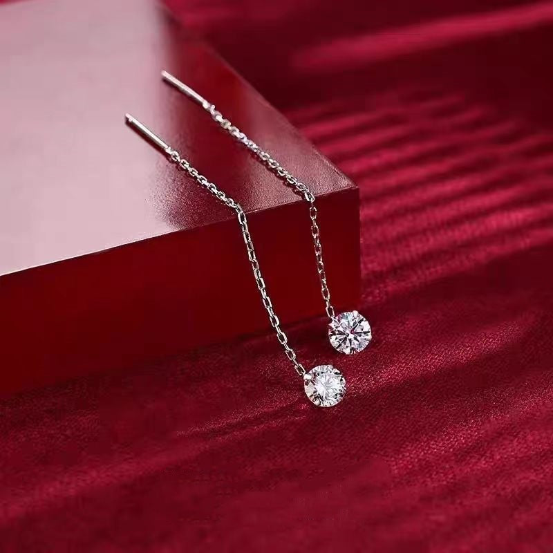 Stylish and Simple Zircon Earrings