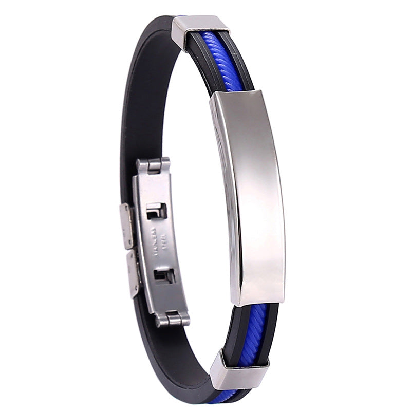 Titanium steel silicone men's bracelet