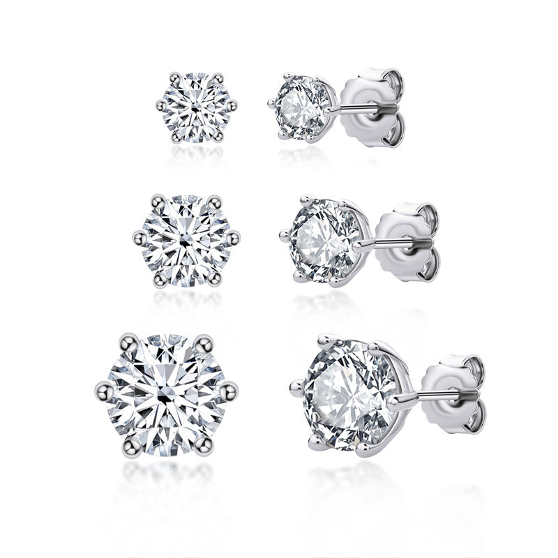 Classic moissanite stud earrings for women