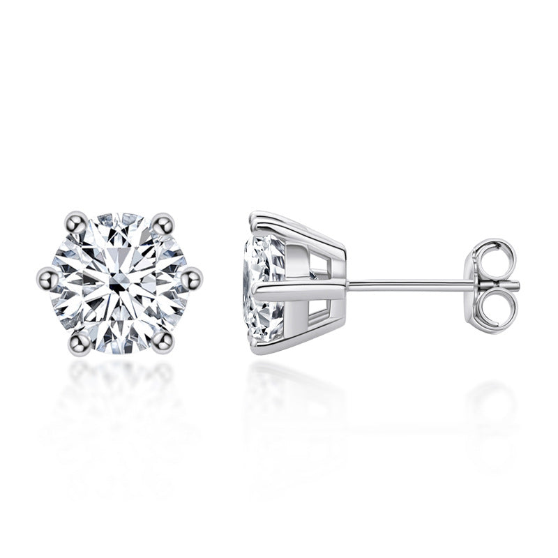 Classic moissanite stud earrings for women