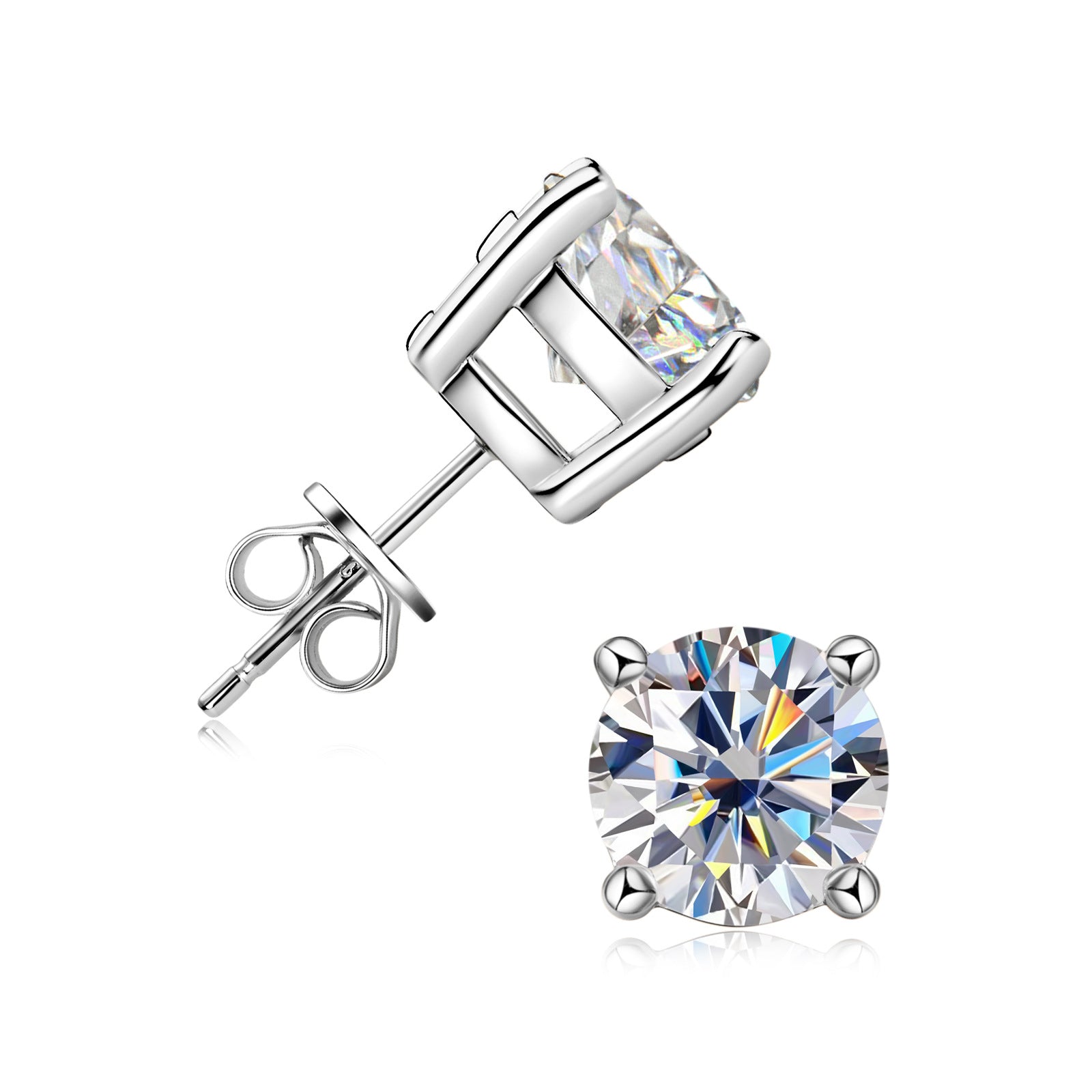 Classic moissanite stud earrings for women