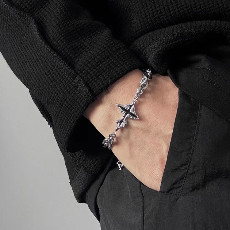 Hip Hop Dissolve Dark Cross Bracelet