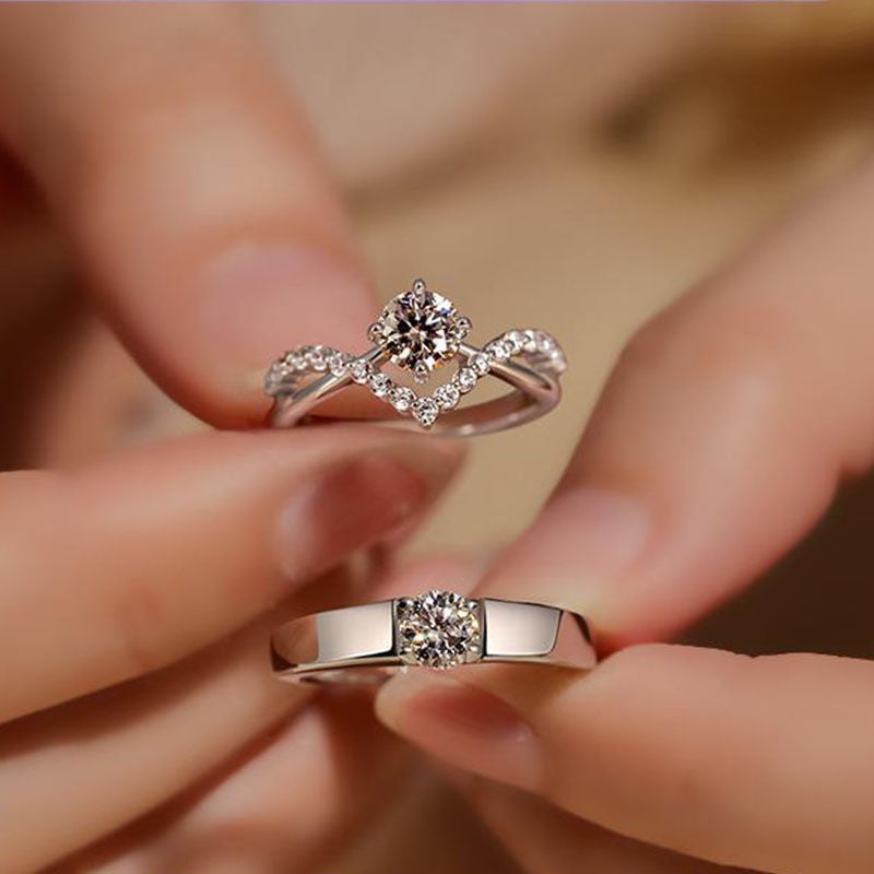 Crowning Love Couple Rings