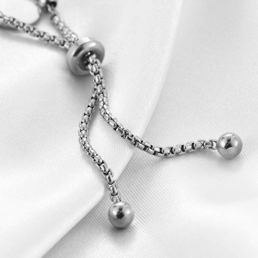 Simple and Stylish Round Tag Adjustable Bracelet