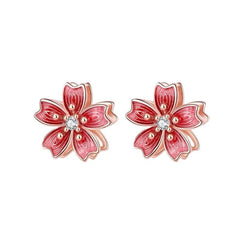 Rotating Peach Blossom Earrings