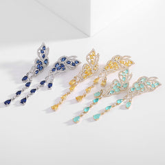 Butterfly Water Drop Fringed Earrings