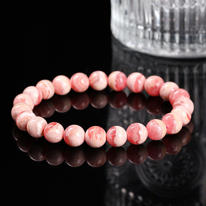 Delicate Rhodochrosite Bead Bracelet
