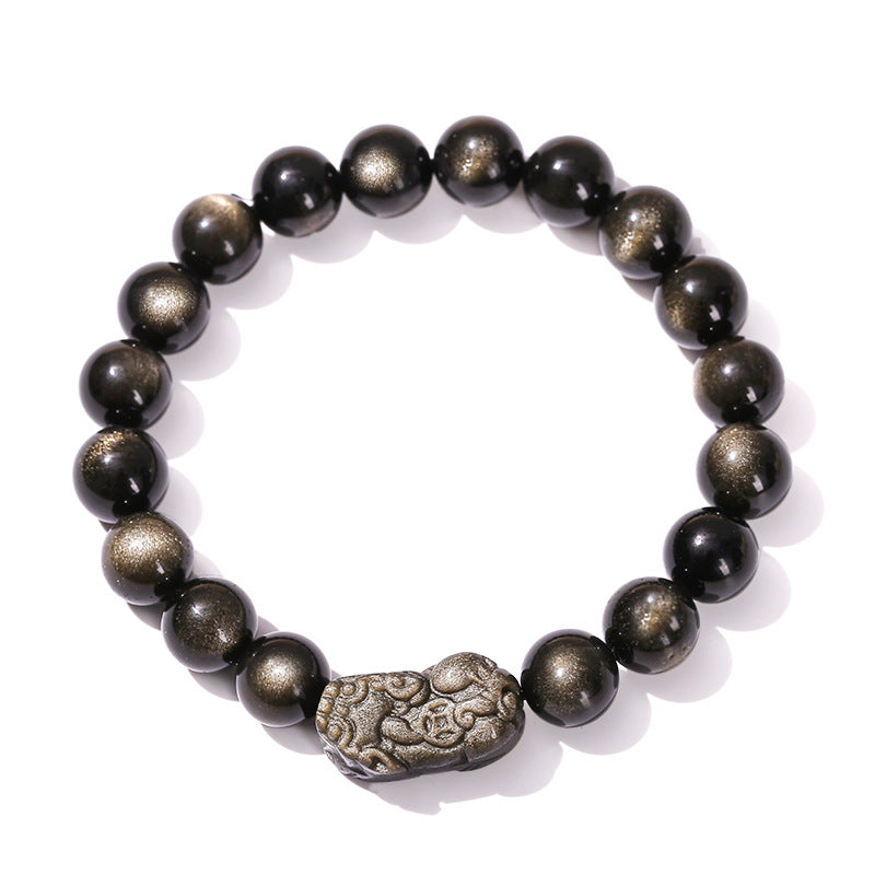 Natural Obsidian Pixiu Bracelet
