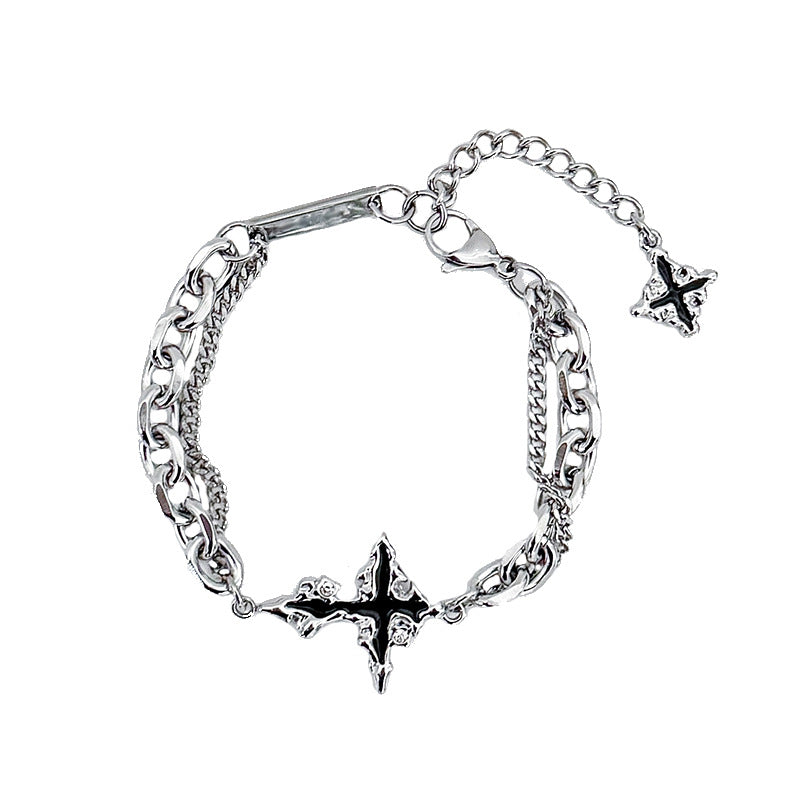 Hip Hop Dissolve Dark Cross Bracelet