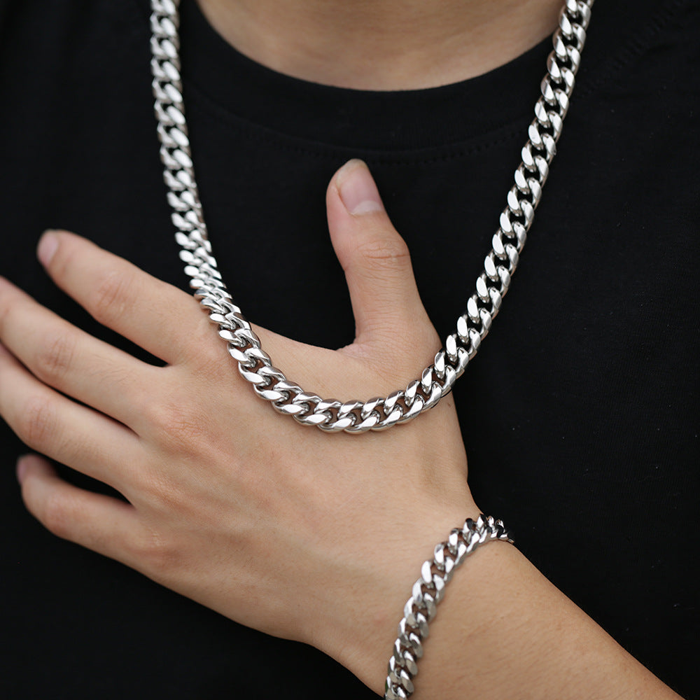 Titanium Steel Cuban Chain Necklace