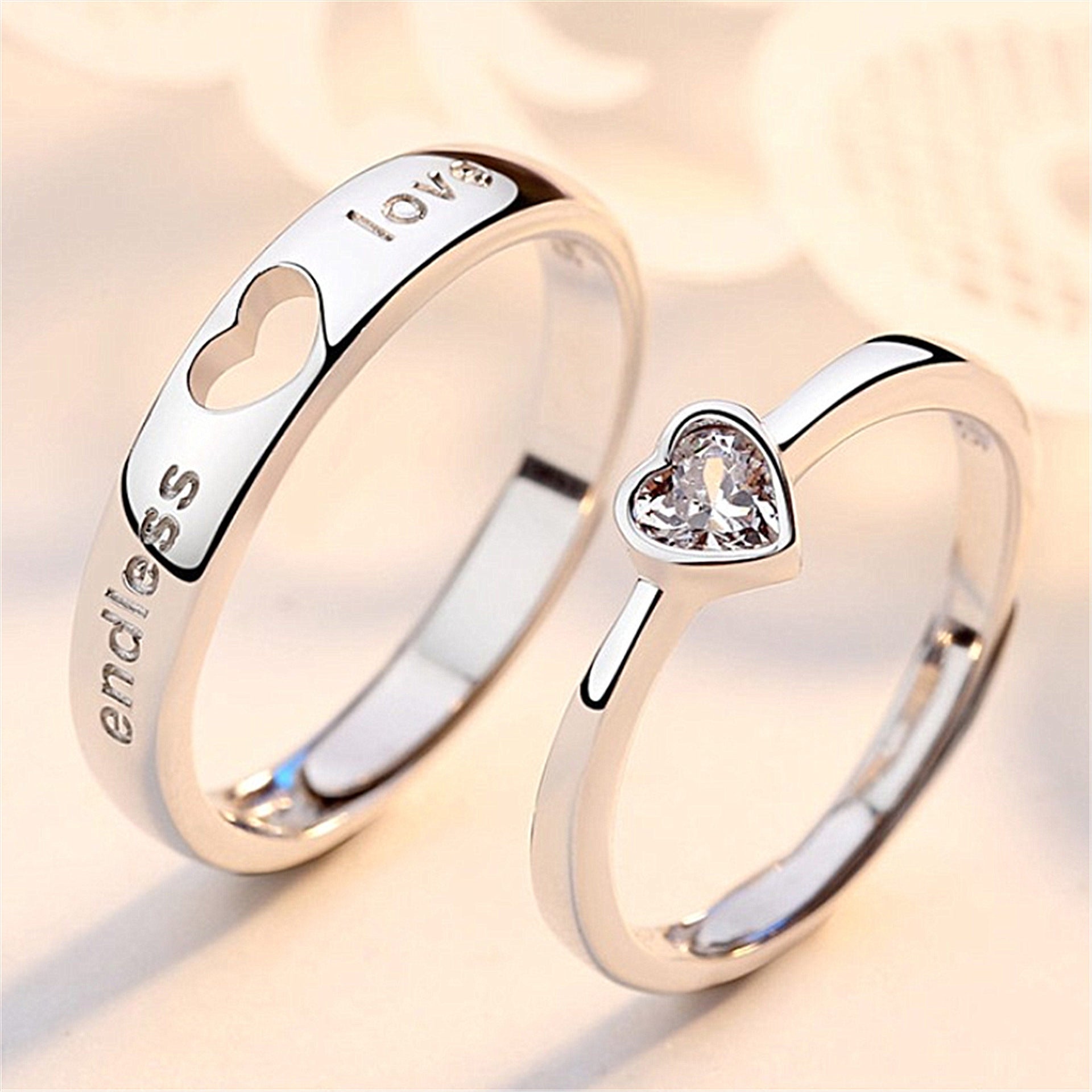 Forever Together Hollow Love Couple Ring