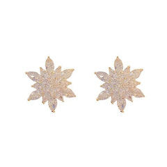 Micro-Inlaid Zircon Snowflake Earrings