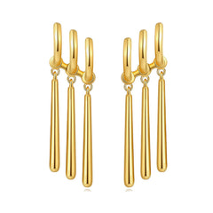 Three-Prong Long Tassel Earrings
