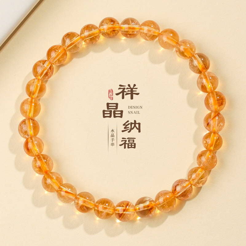 Stylish Natural Citrine Crystal Point Bracelet