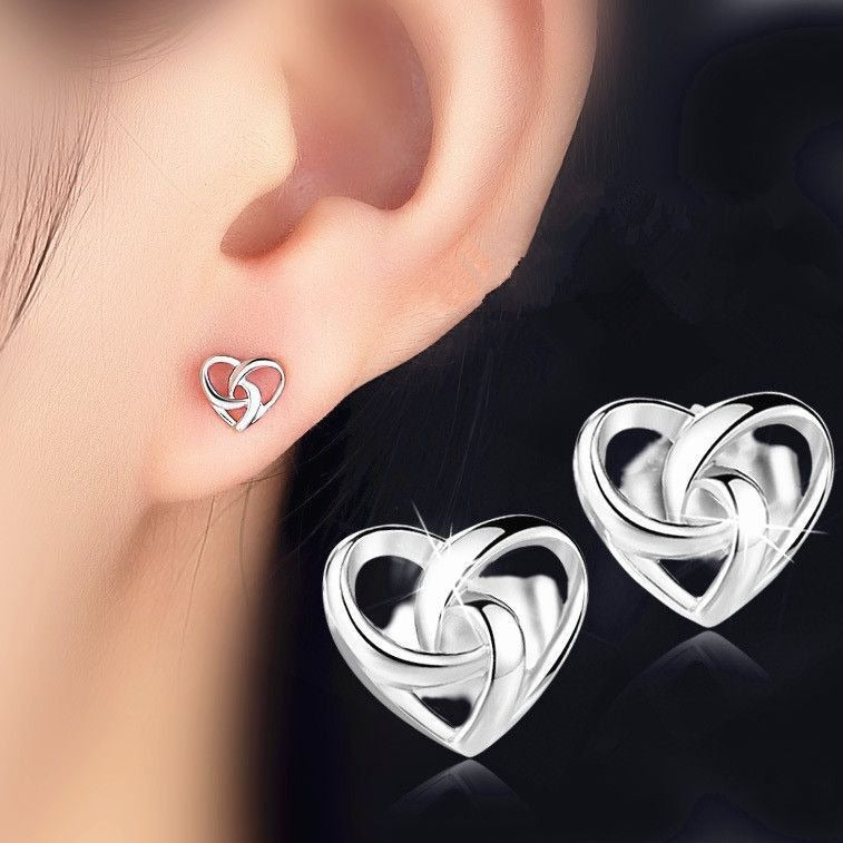 Personality interwoven love stud earrings