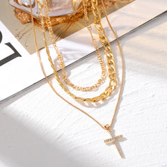 Fashion Light Luxury Cross Pendant Necklace