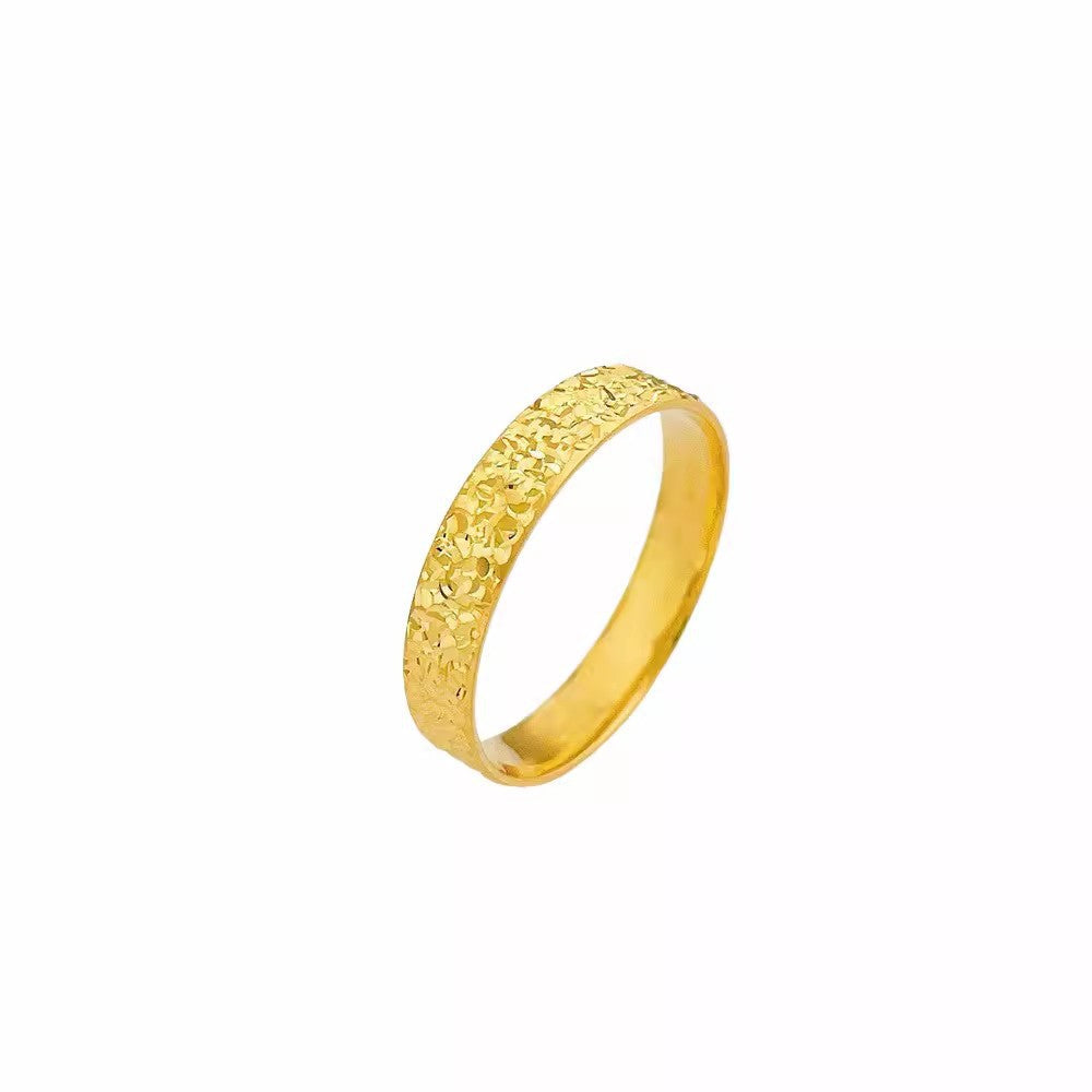 Gold crushed ice ring