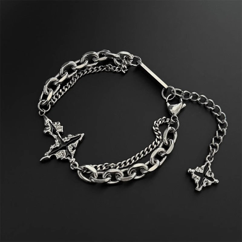 Hip Hop Dissolve Dark Cross Bracelet