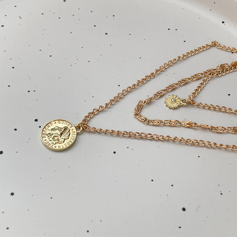 Simple Metal Portrait Coin Necklace