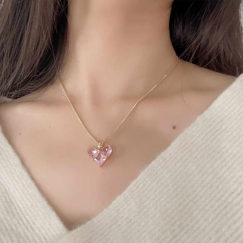 Pink Crystal Glass Necklace