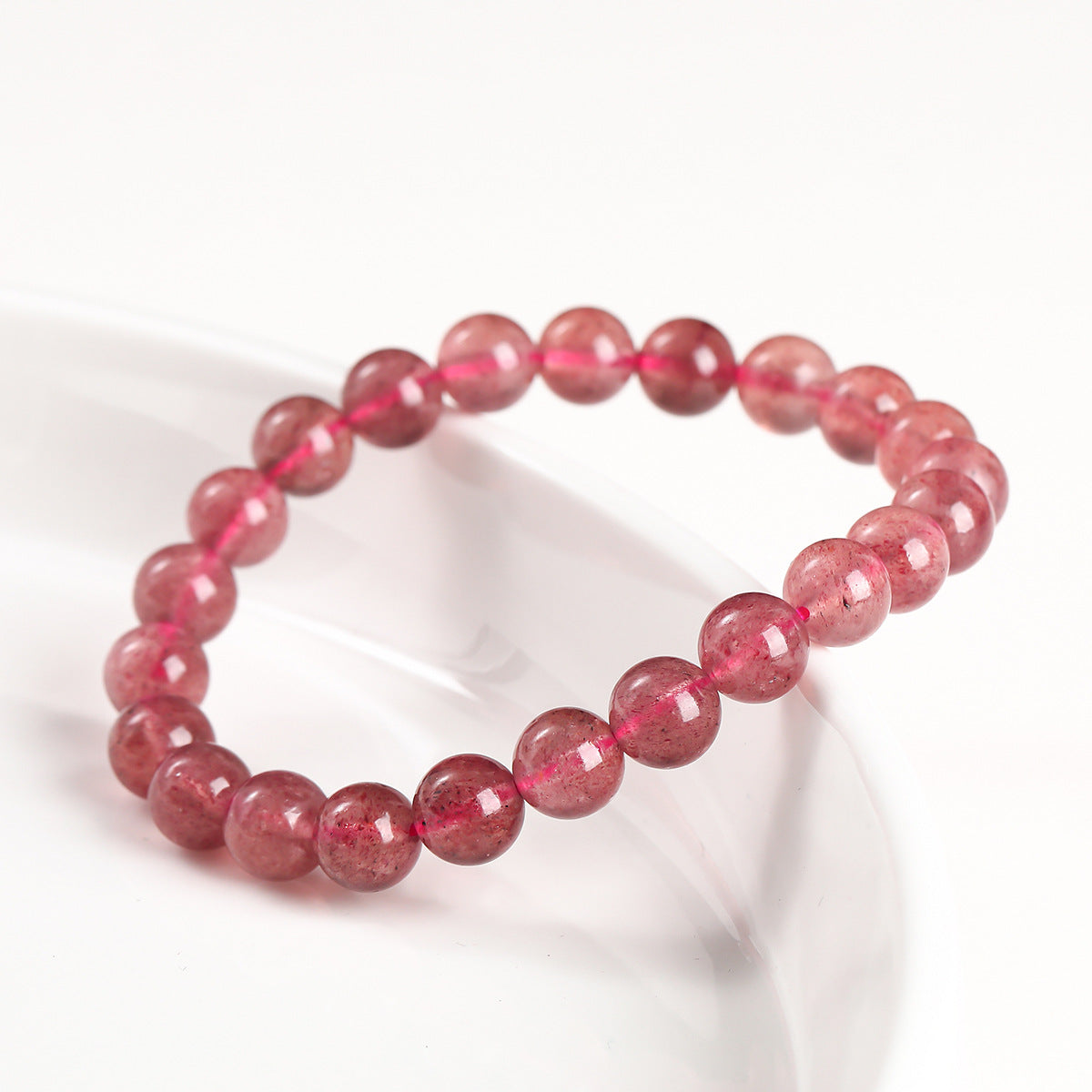 Natural Ice Strawberry Quartz Bracelet