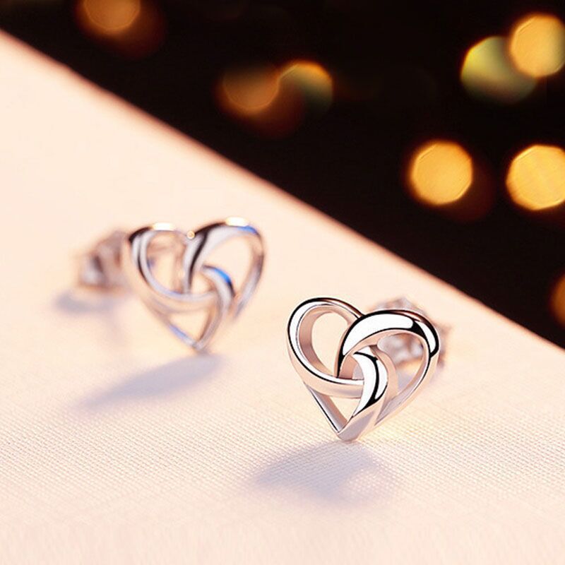 Personality interwoven love stud earrings